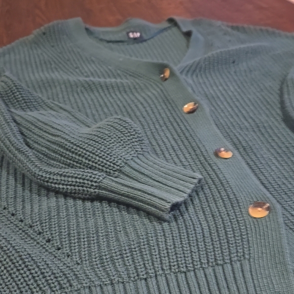 GAP Forest Green Button-Up Cardigan - Picture 4 of 4